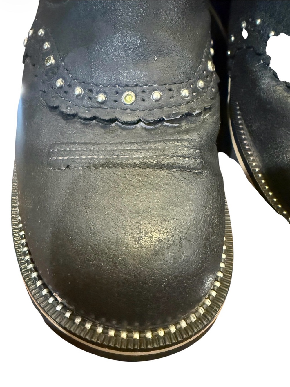 Ariat Fatbaby Western Boots Womens 8.5B Black Camo Floral Studded Leather Cowboy - Picture 5 of 15